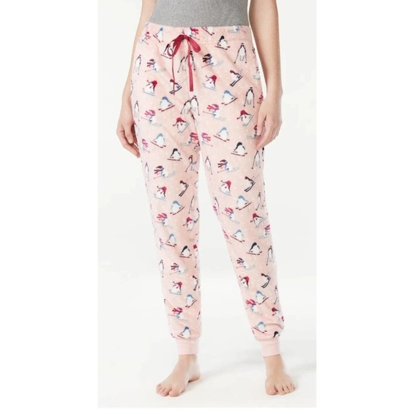 Joyspun 3X Women’s Penguin Skiing Sleep Cuff Pink Pants XXXL 22w 24w - Picture 1 of 7
